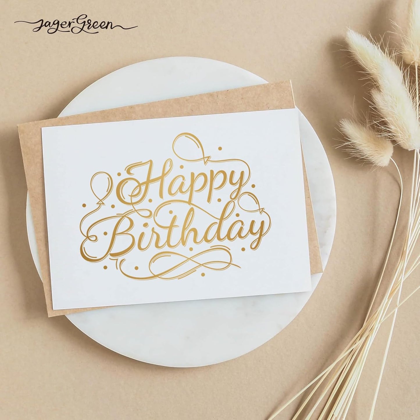 50 Pack 5x7 Birthday Cards, White Blank Happy Birthday Cards Bulk, Thick Folded Heavy Card Stock Paper for Greeting Cards, Thank You Notes, Envelopes, Card Making Supplies (Cards Only)