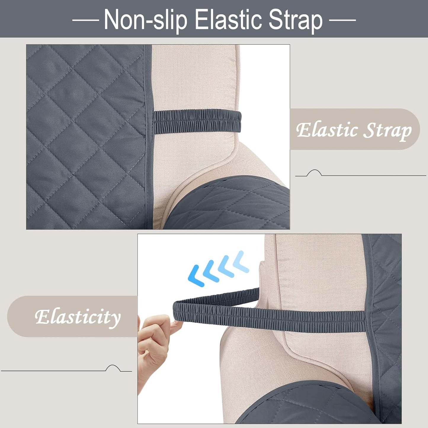 Recliner Chair Covers Reversible Sofa Cover Couch Cover for Pets Lazy Boy Furniture Protector(23''Chair,Dark Blue/Dark Blue)