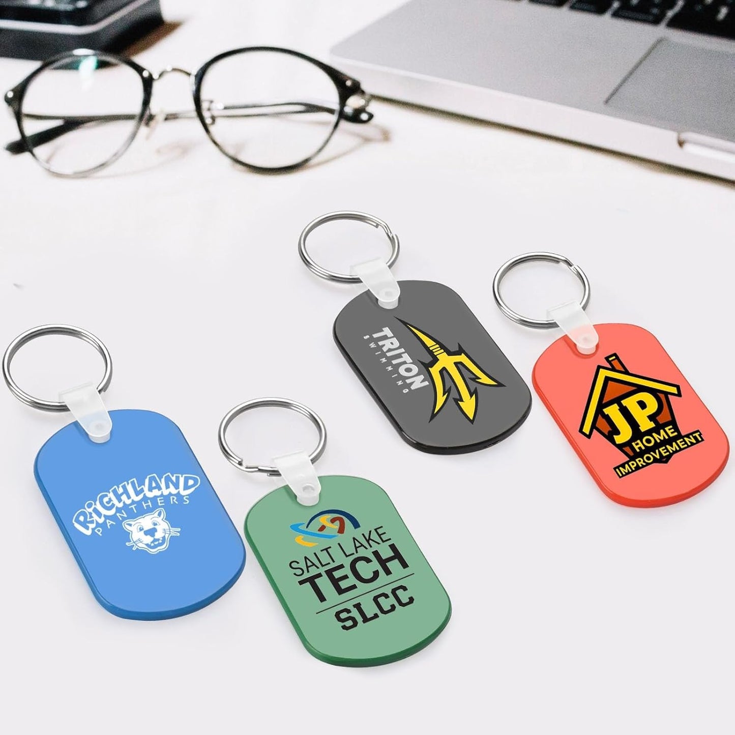 Custom Oval Soft Keychains 100 Pack, Personalized Logo, Text Bulk - Perfect for Tradeshows, Party Favors, Campaign Gifts - Customizable Key Tags