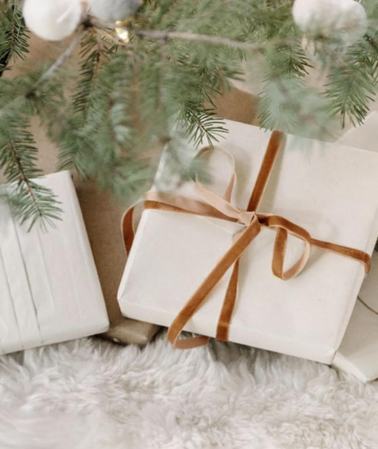 Copper Velvet Ribbon 3/8'' 25 Yards for Christmas Tree, Gift Wrapping, Flower Bouquet, Wreath Decorations, Bow Making