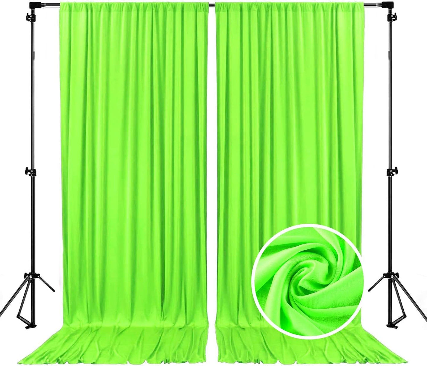 10 x 7 Feet Light Green A Backdrop Curtain for Partie, Background Curtains for Photoshoot, Birthday, Wedding, Halloween, Thanksgiving, Christmas, New Year Party Decorations 5Ft x 7Ft, 2 Panels