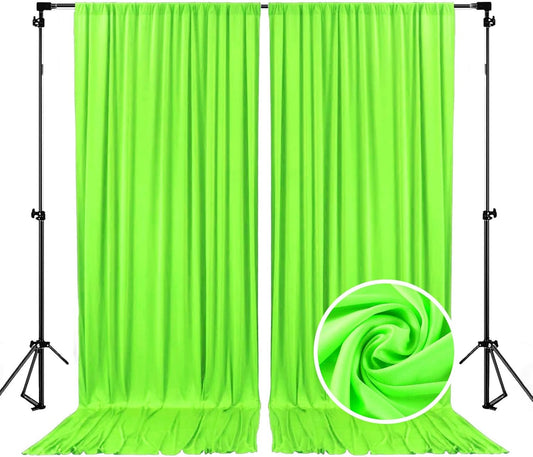 10 x 7 Feet Light Green A Backdrop Curtain for Partie, Background Curtains for Photoshoot, Birthday, Wedding, Halloween, Thanksgiving, Christmas, New Year Party Decorations 5Ft x 7Ft, 2 Panels