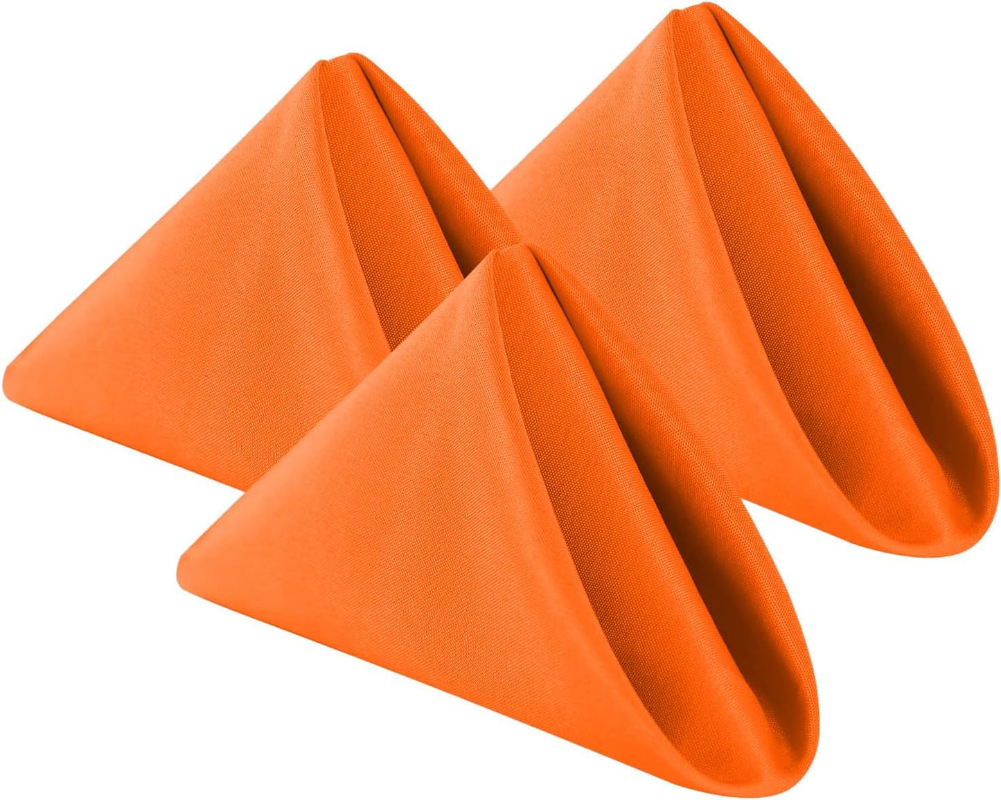 Cupuamon Cloth Napkins 20x20 inch Washable Polyester Dinner Napkins Soft Table Napkins for Wedding Party Dining Banquet(Orange,25PCS)