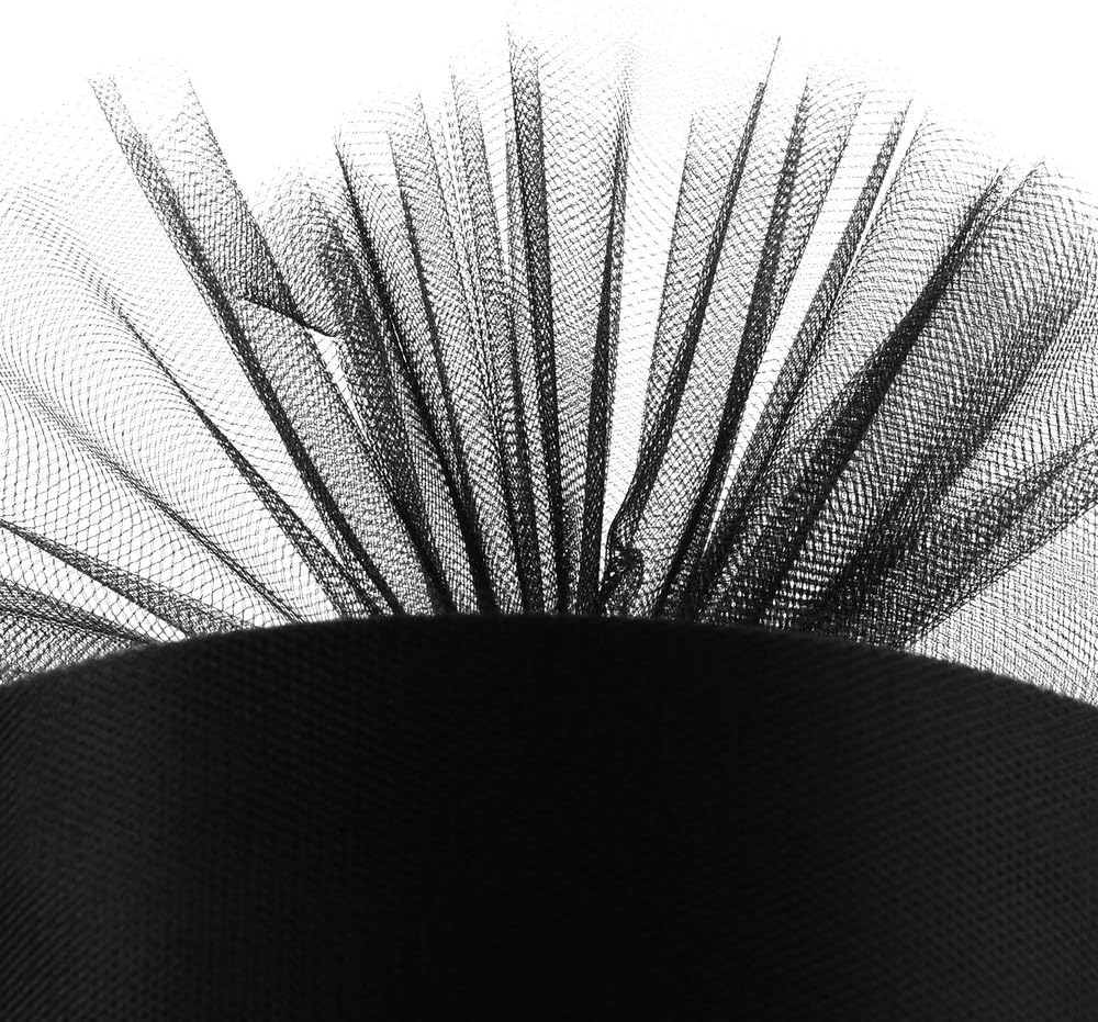 Tulle Rolls 6” by 100 Yards (300 feet) Tulle Roll Spool Fabric for DIY Tutu Skirts Wedding Baby Shower Crafts Decorations Party Supplies (Black)