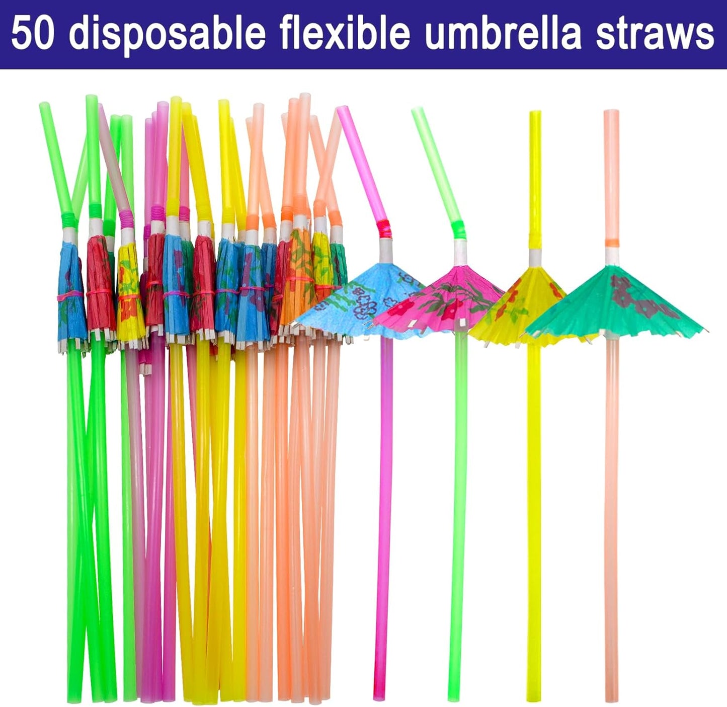 BLUE TOP Cocktail Picks&Umbrella Drink Straws Set-400pcs 4Inch Frill Picks+50pcs 9.5 Inch Drink Straw Umbrella,Cocktail Toothpicks & Straws for Fruit,Appetizers,Club Sandwiches,Drinks.