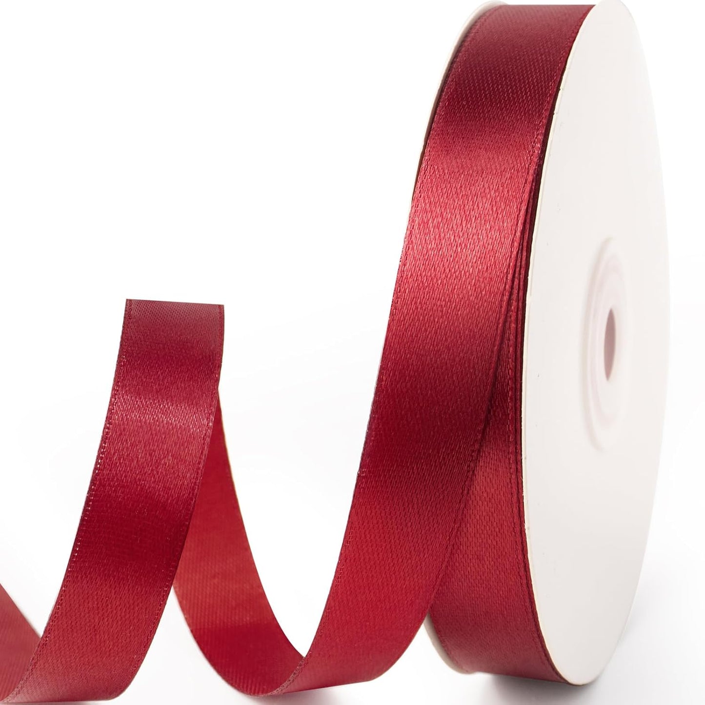 5/8" x 50 Yards Satin Ribbon - Burgundy Silk Ribbon with Spool - Ideal for Gift Wrapping, Floral Bouquets, Crafts, Wedding Party Decorations, Christmas and Sewing Projects