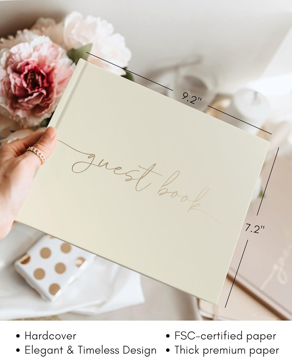 Lamare Wedding Guest Book – Polaroid Guest Book for Wedding Reception, Baby Shower, Birthday, Bridal Shower and Special Event Guestbook – A Stylish Sign in Book for Party - Blank Page