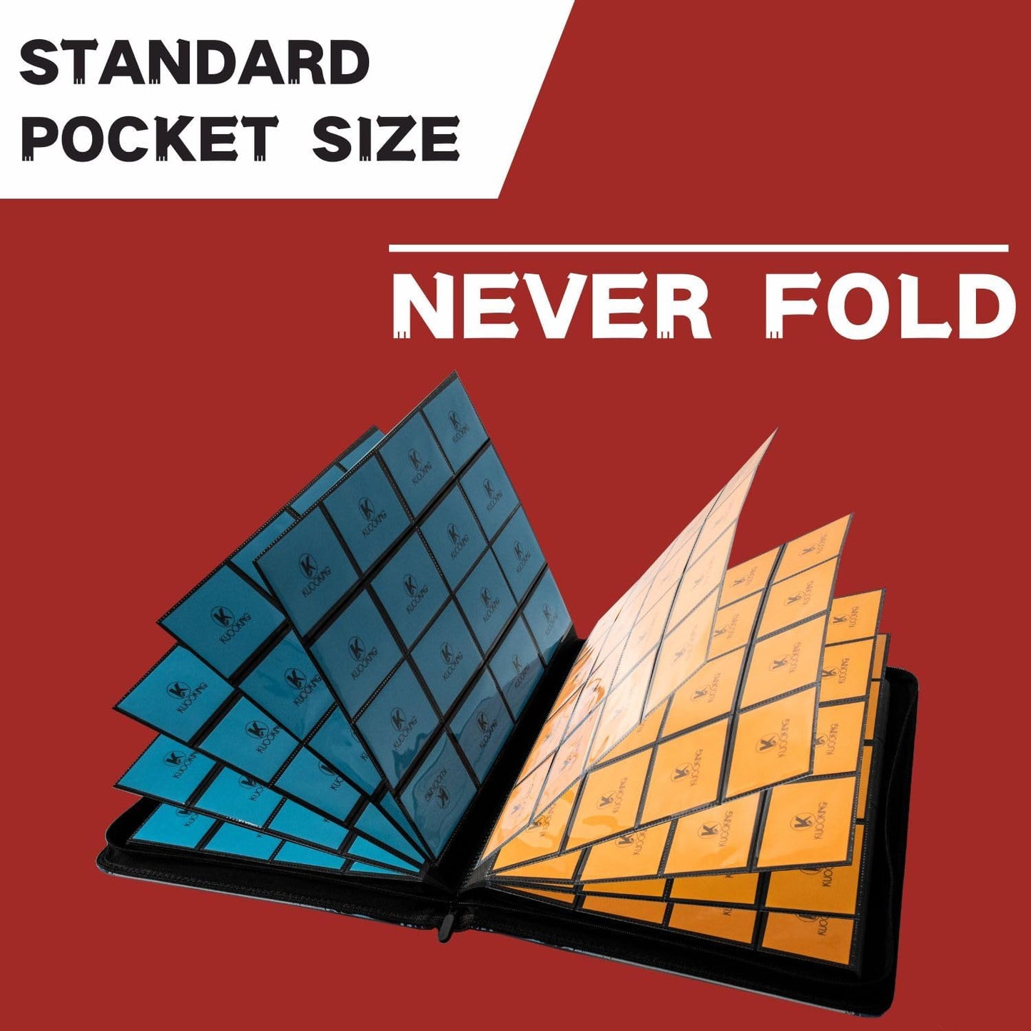 1000+ Pockets Trading Card Binder, 16-Pocket Card Ablum Compatible with MTG,Sports Cards & Other Standard Size Trading Cards (Red)