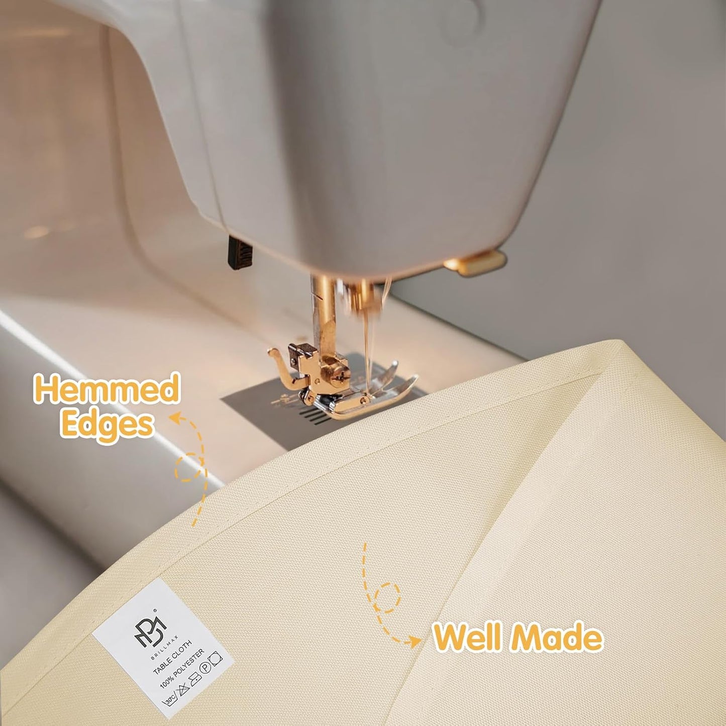 BRILLMAX 6 Pack Beige 70 Inch Round Tablecloths Fit 30" to 54" Tables (8-20" Drop) - Circle Bulk Linen Polyester Fabric Washable Cloth Cover for Wedding Reception Banquet Birthday Party Buffet