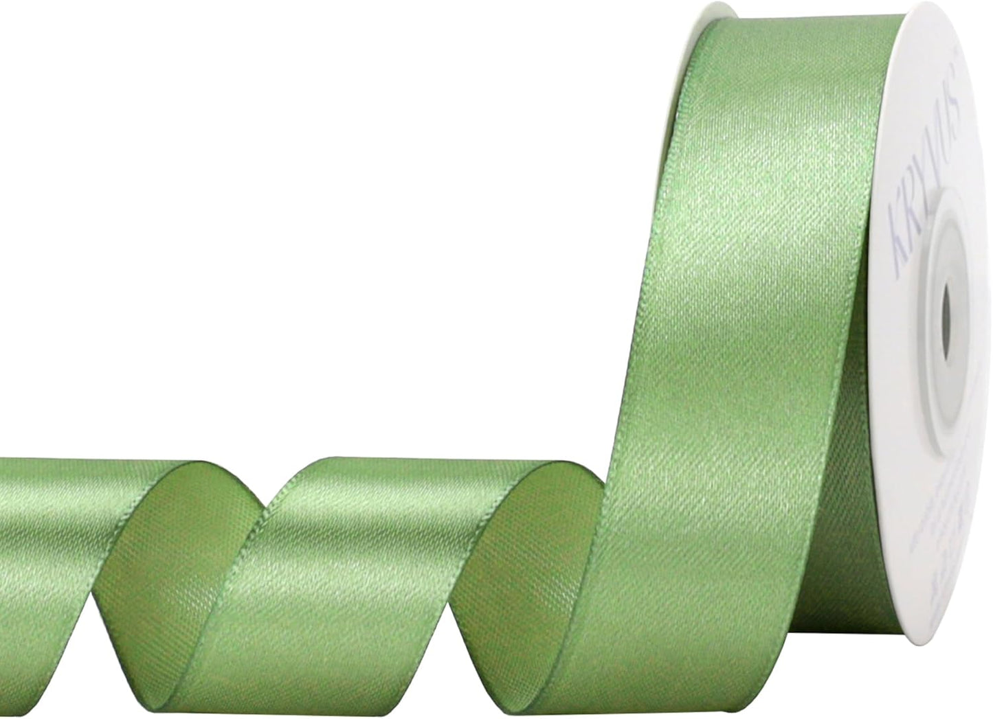 Sage Green Satin Ribbon 1 inch X Continuous 25 Yards, Single Face Polyester Ribbon Perfect for Gift Wrapping, Flower Bouquet, Wedding Decor, Crafts, Bow Making, Sewing and More
