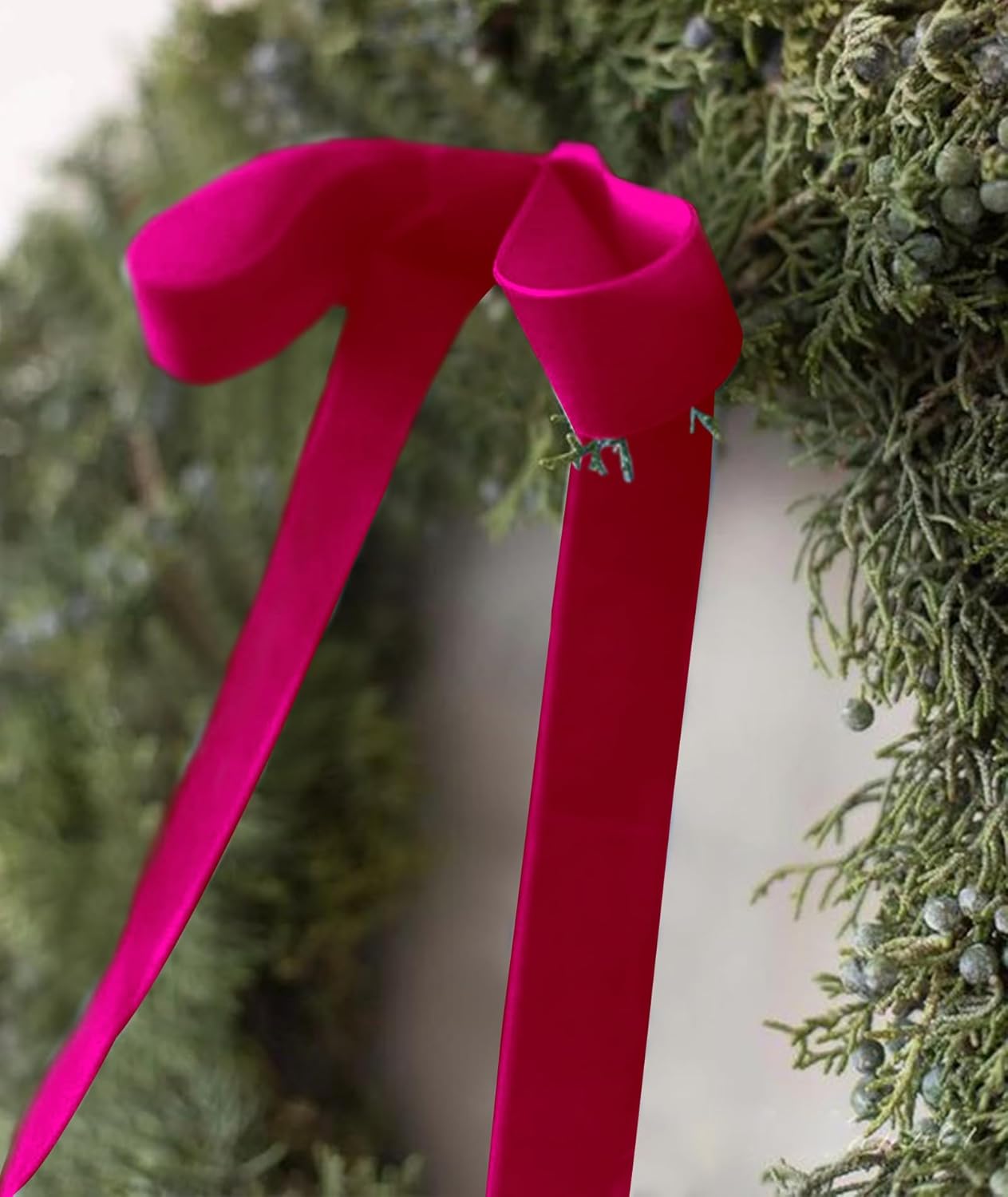 Hot Pink Velvet Ribbon 1.5'' 25 Yards for Christmas Tree, Gift Wrapping, Flower Bouquet, Wreath Decorations, Bow Making