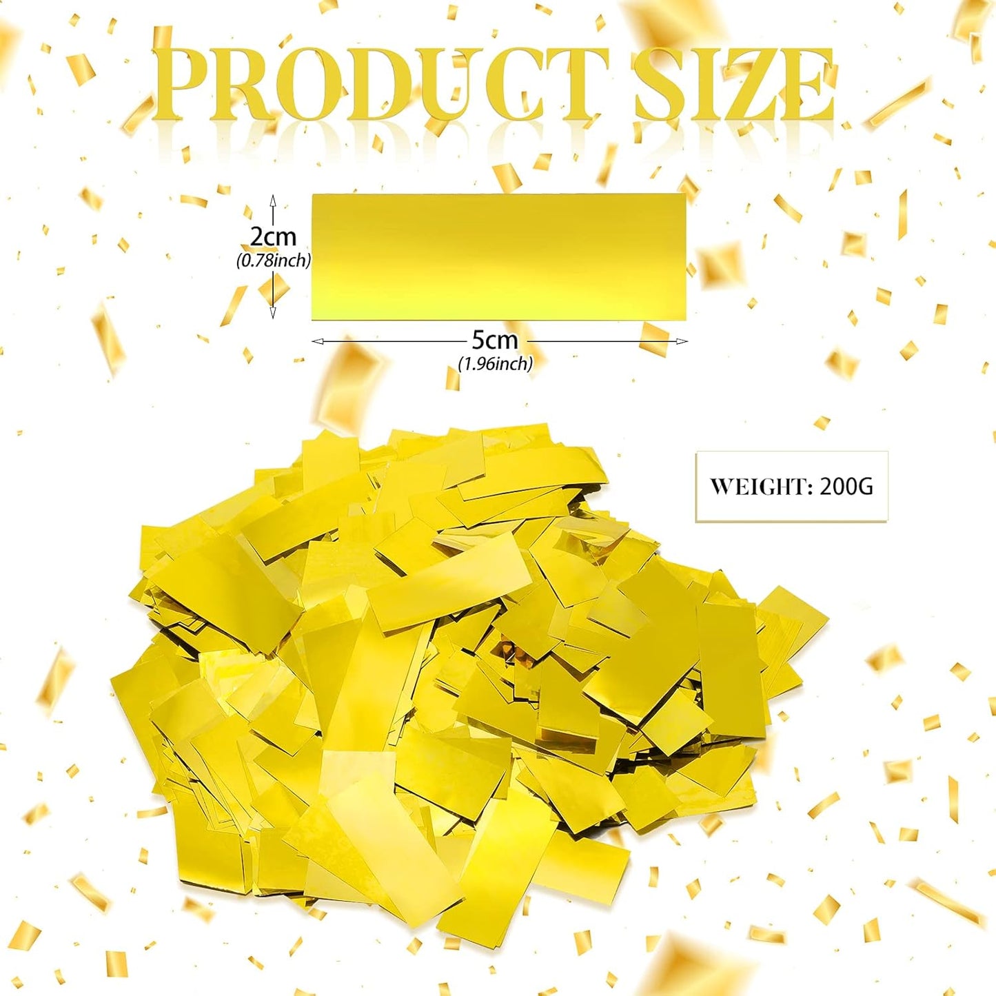 Sumind 200 Grams Gold Silver Large Metallic Confetti Rose Glitter Throwable Table Scatter Foil Confetti for Christmas Birthday Party Baby Shower Graduation Wedding Celebrations(Gold)