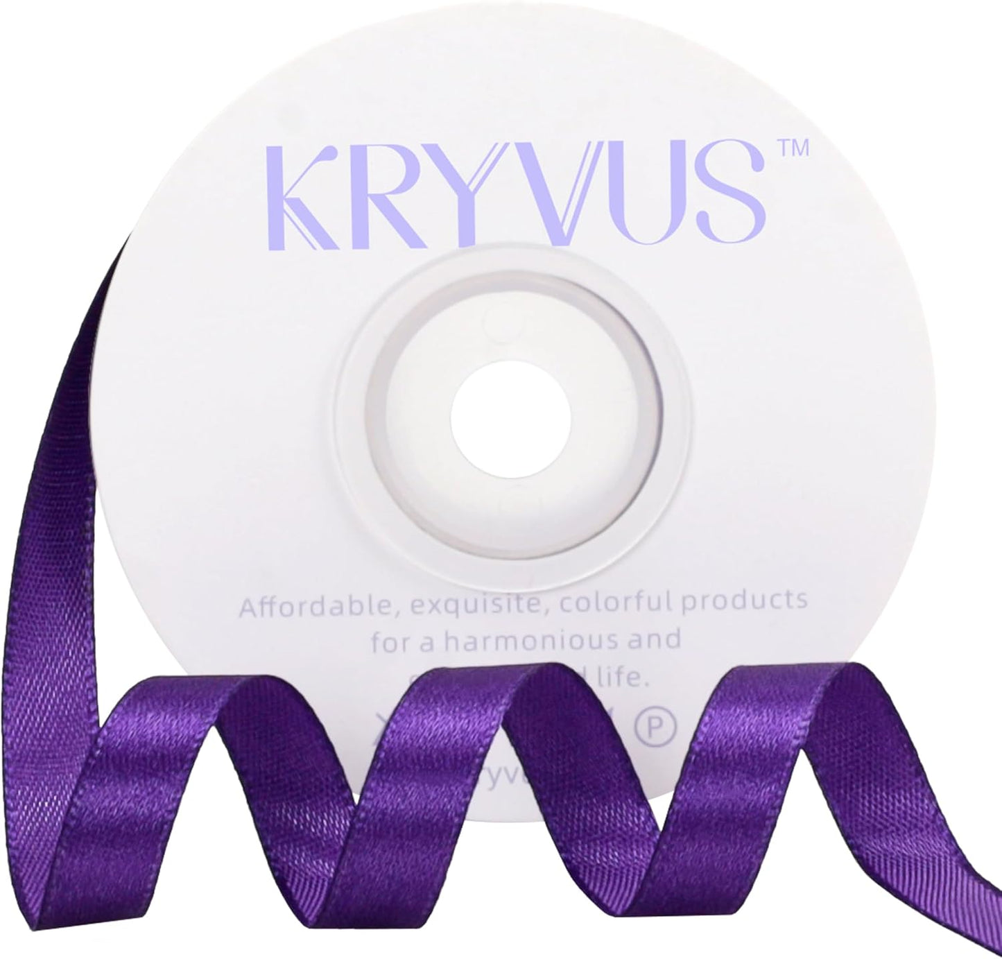 Purple Satin Ribbon 3/8 inch X Continuous 25 Yards, Single Face Polyester Ribbon Perfect for Gift Wrapping, Flower Bouquet, Wedding Decor, Crafts, Bow Making, Sewing and More