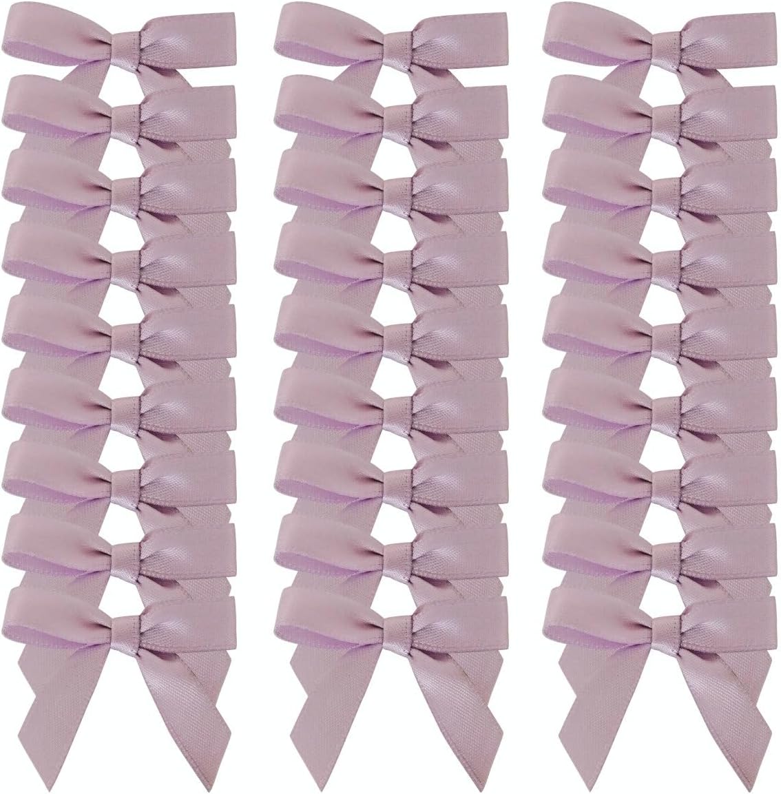 50pcs 1-1/2" Lavender Satin Ribbon Bows with Twist Ties Mini Ribbon Bows for Candy Partiy Decoration Gift Packing&Wrapping Accessoried(Lavender)