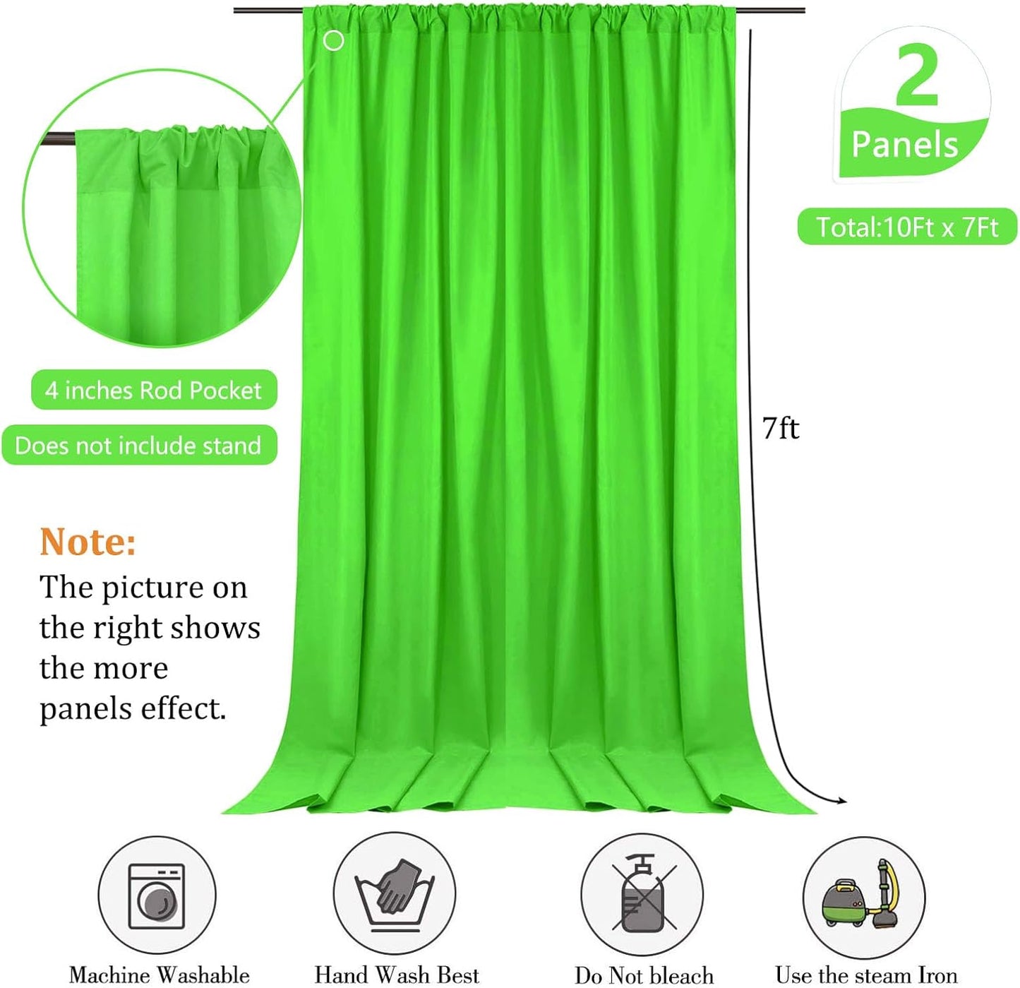 10 x 7 Feet Emerald Green Backdrop Curtain for Partie, Background Curtains for Photoshoot, Birthday, Wedding, Halloween, Thanksgiving, Christmas, New Year Party Decorations 5Ft x 7Ft, 2 Panels
