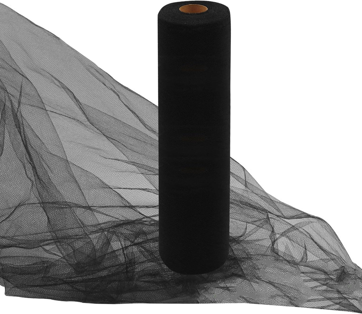 Black Tulle Fabric Rolls 54 Inch by 10 Yards Fabric Tulle Bolt for Wedding Halloween Decorations Gift Wrapping DIY Tutu Baby Shower Table Skirt Birthday Party Craft Supplies