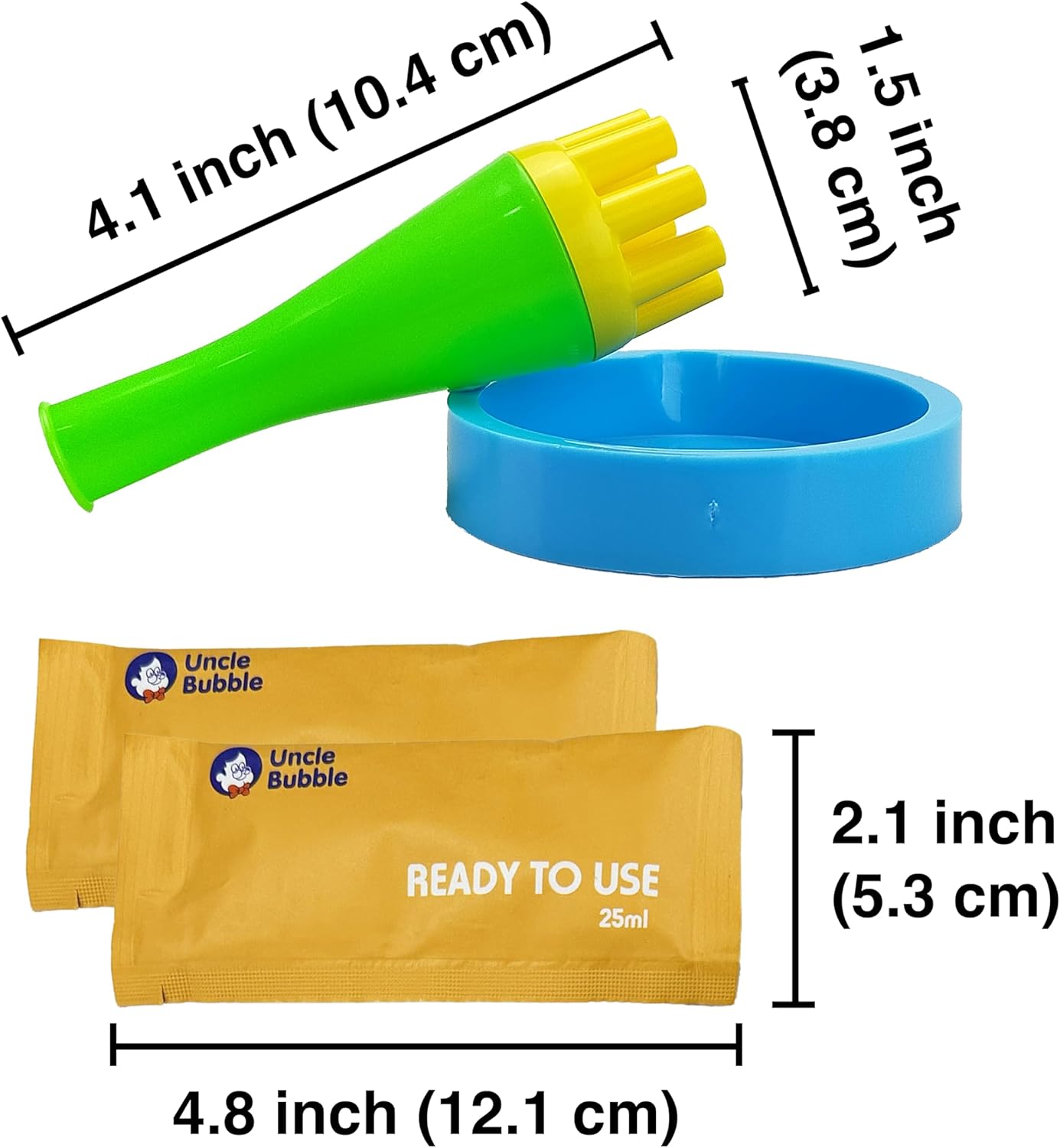 Uncle Bubble Eco Mini Bubble Blower - Plastic Reduction Version! Create Thousands of Mini Bubbles with Just One Breath! Perfect for Toddlers!