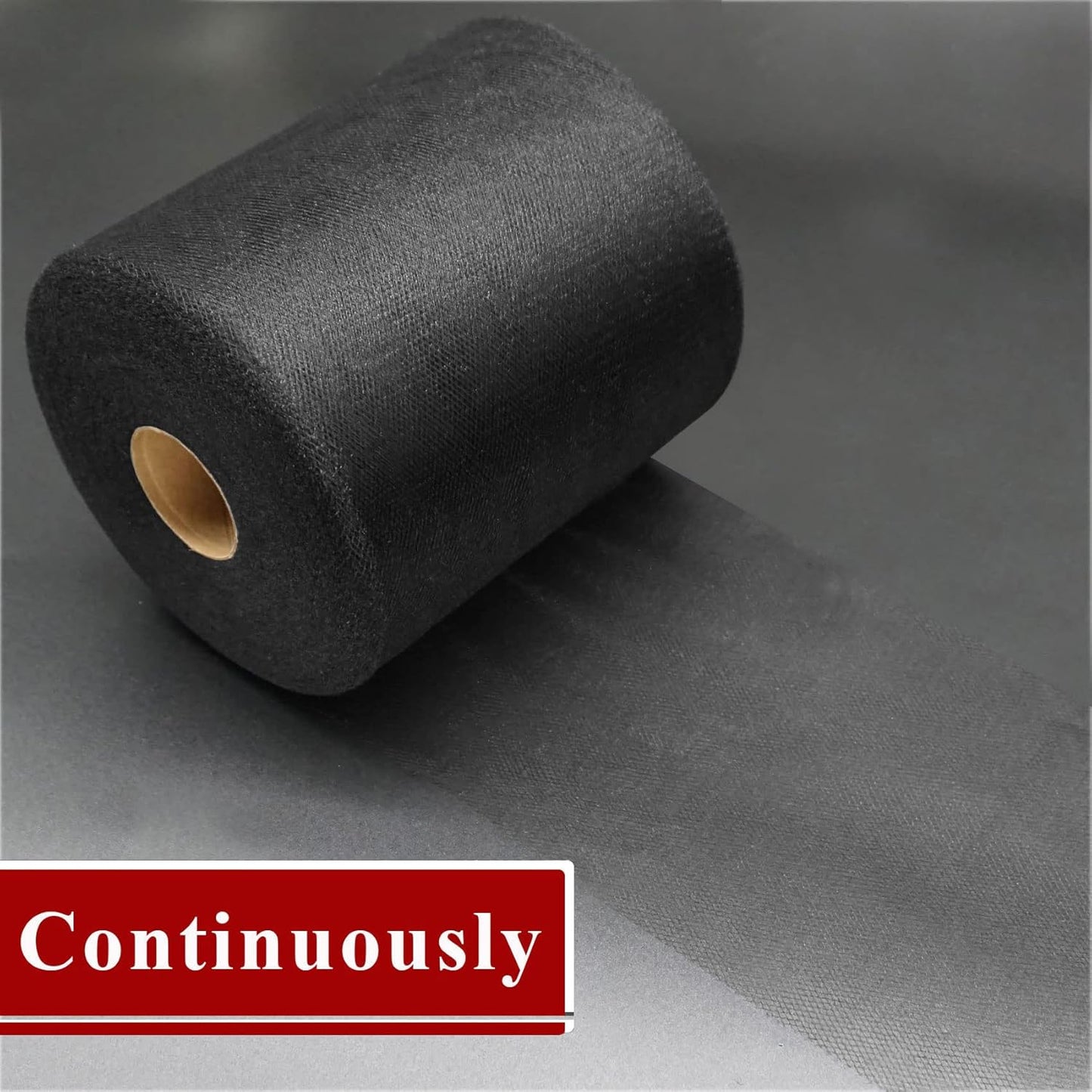 Black Tulle Fabric Rolls 6 Inch by 200 Yards (600 feet) Fabric Spool Tulle Ribbon for DIY Black Tutu Bow Baby Shower Birthday Party Wedding Halloween Decorations Craft Supplies