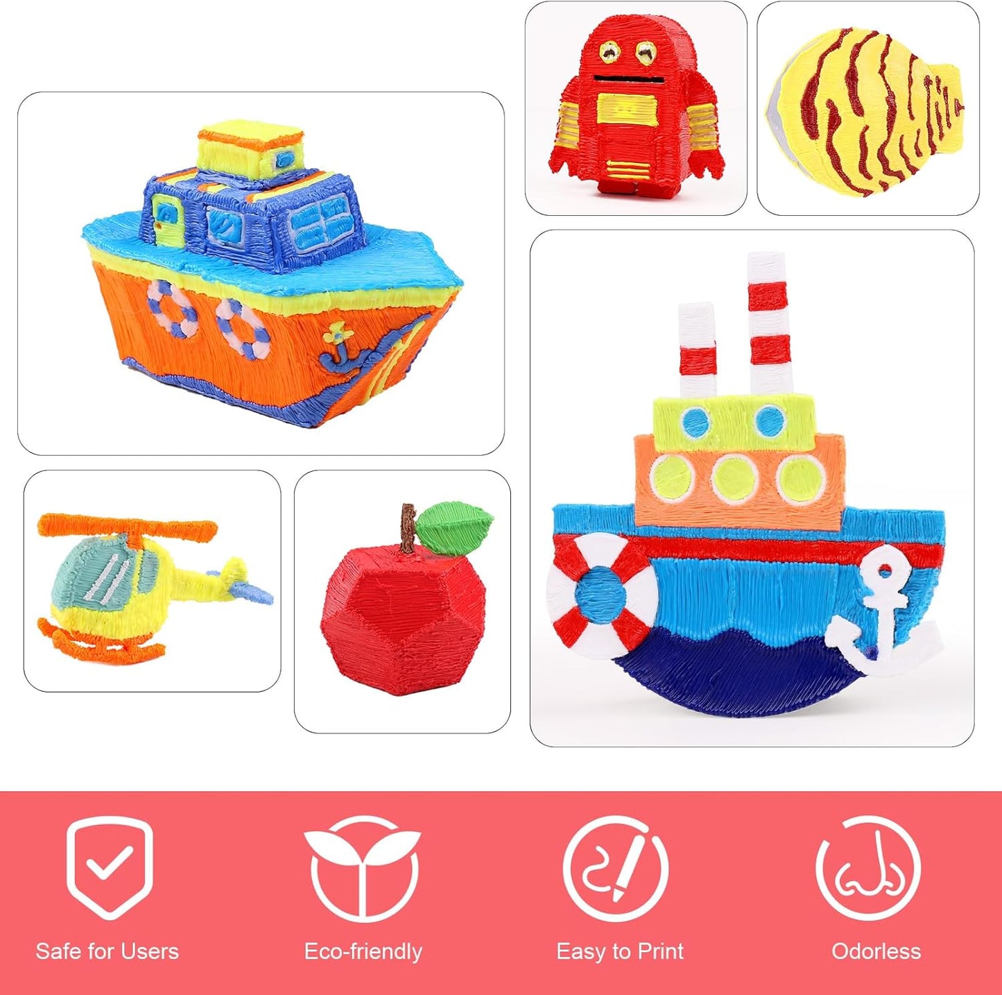 FIROS 3D Pen Filament Refills, 32 Colors 3D Pen PLA Filament, Each Color 32.8 Feet, Total 1050 feet 3D Printing Pen PLA Filament, Compatible with SCRIB3D MYNT3D 3D Pen, Not Suitable for 3Doodler