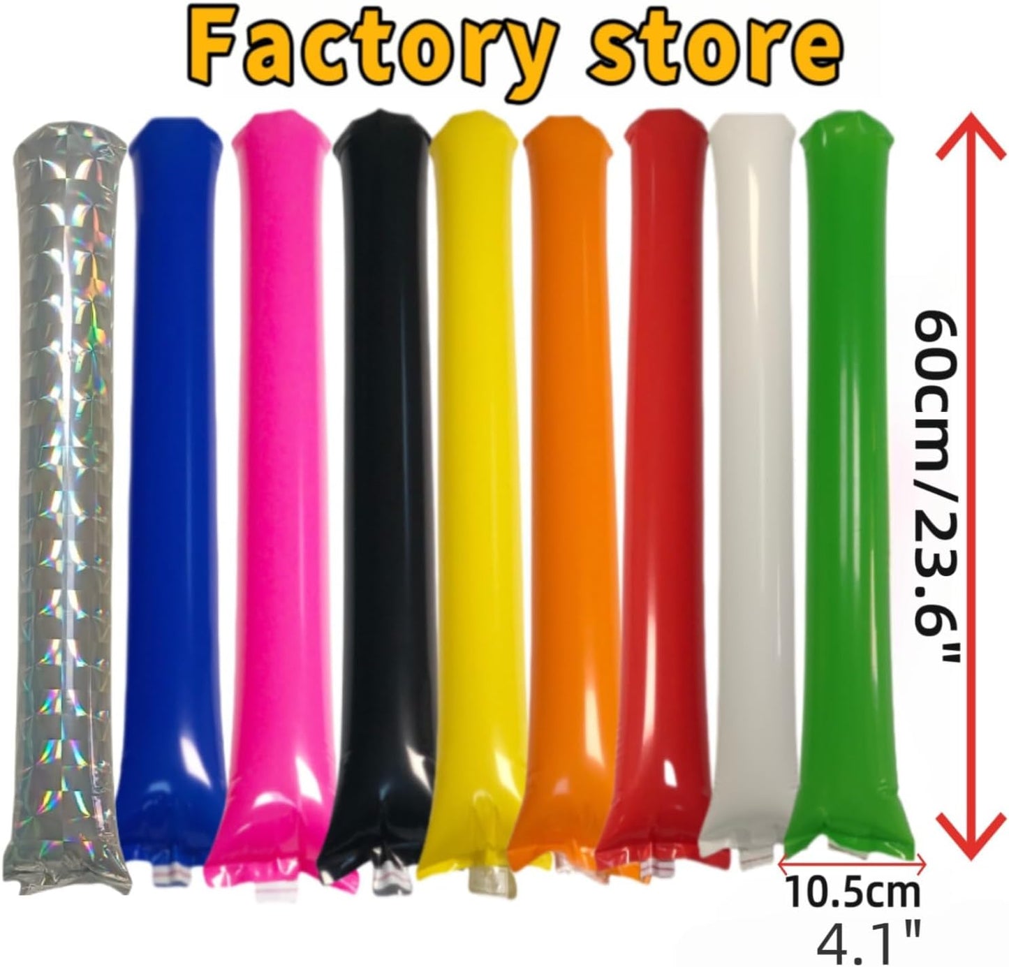 40pcs Round headTeam Spirit Boom Sticks Thunder Sticks Cheering Sticks Team Spirit Plastic Cheerleading Spirit Stick Clapper Inflatable Noise Maker Sports Supply (Blue)