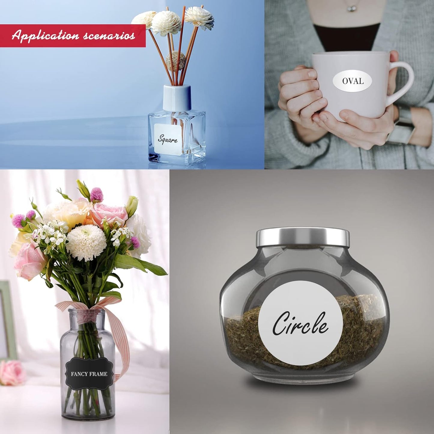 Custom Personalized Labels - Rectangle 4"x2" With Any Design, Image, Logo, Text for Business, Thank You Stickers - 100 Labels