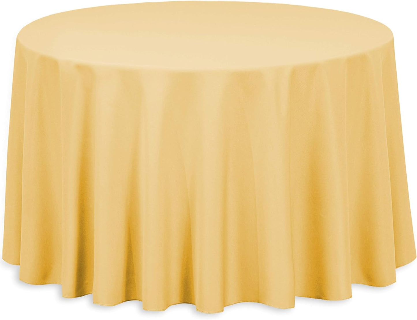 LinenTablecloth Round Polyester Tablecloth, 90-Inch, Gold