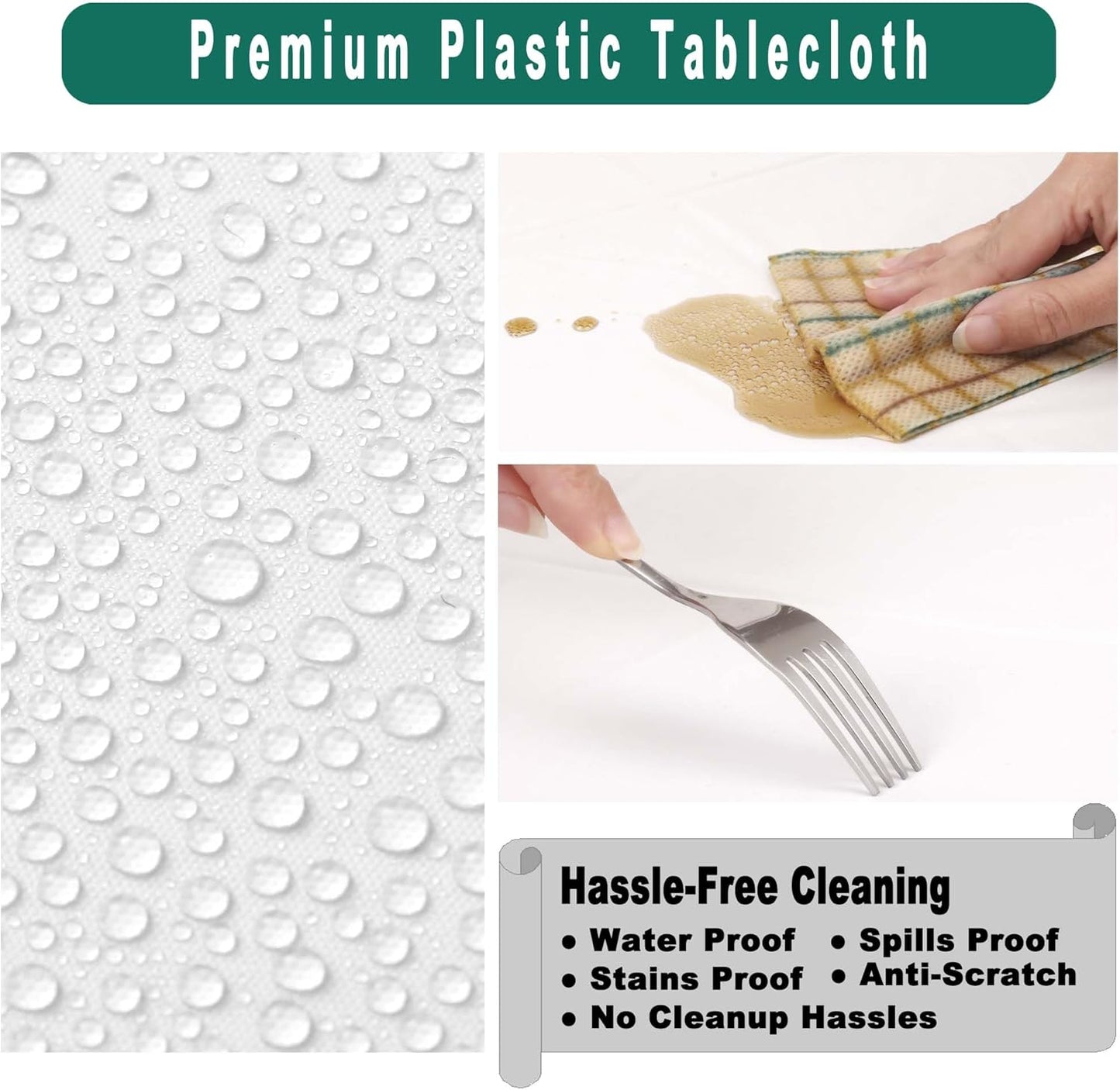 PEVA Burgundy Plastic 2 Pack Tablecloths - 54 x 108 inch Maroon Disposable Table Covers for BBQ, Birthday, Wedding Parties - Fits 8 ft Rectangle Table