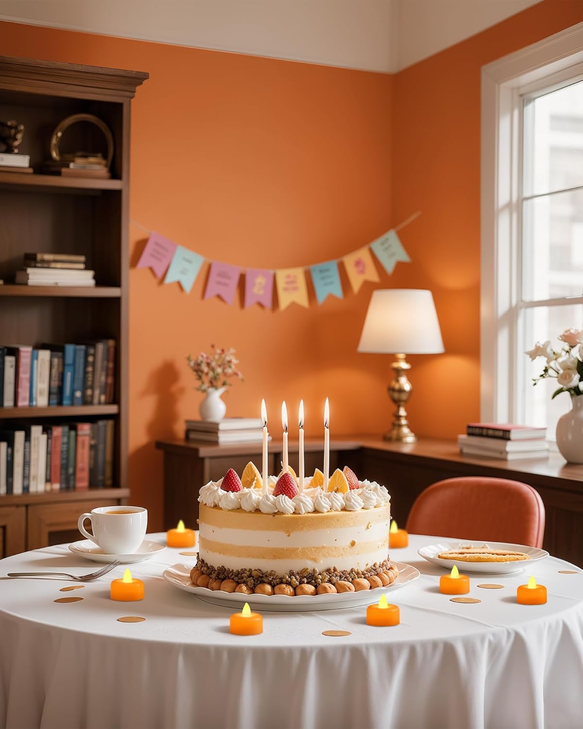 Amagic 12 Pack Halloween Orange Flameless LED Tea Lights Candles Battery Operated, Electric Fake Tealight Candles for Votive, Wedding, Table Centerpiece, Party, Holiday Decor, Christmas