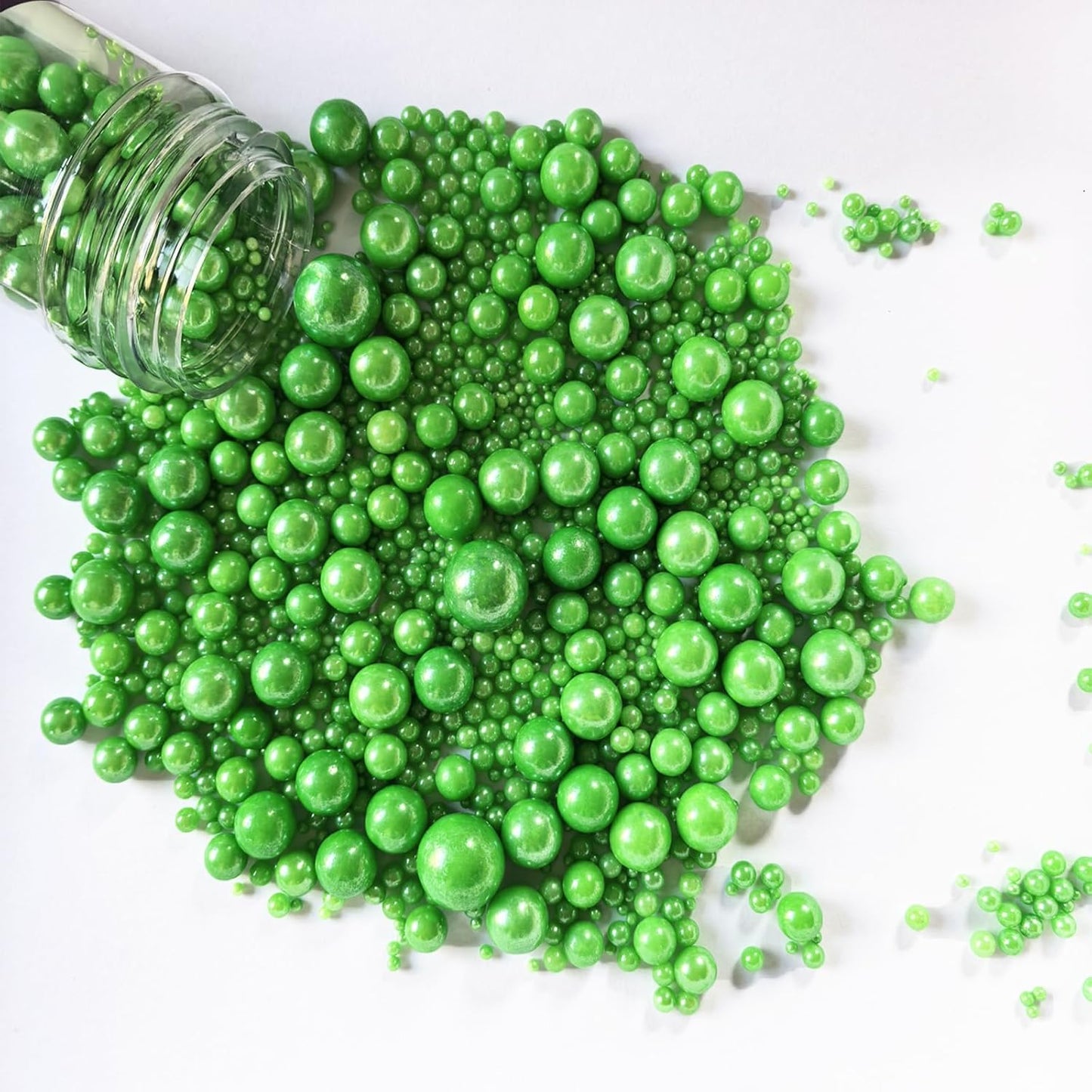 Edible Christmas Green Pearl Sugar Sprinkles Candy Baking Edible Cake Decorations Cupcake Toppers Cookie Decorating Celebrations Wedding Shower Party Chirstmas Supplies 120g/ 4.2oz