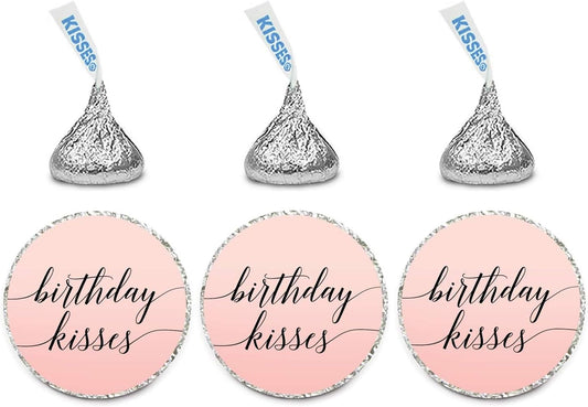Andaz Press Blush Pink Rose Elegant Party Collection, Small Round Circle Label Stickers, Fits Kisses Chocolates, Birthday Kisses Chocolates, 240-Pack, Favors Decor Envelope Seals