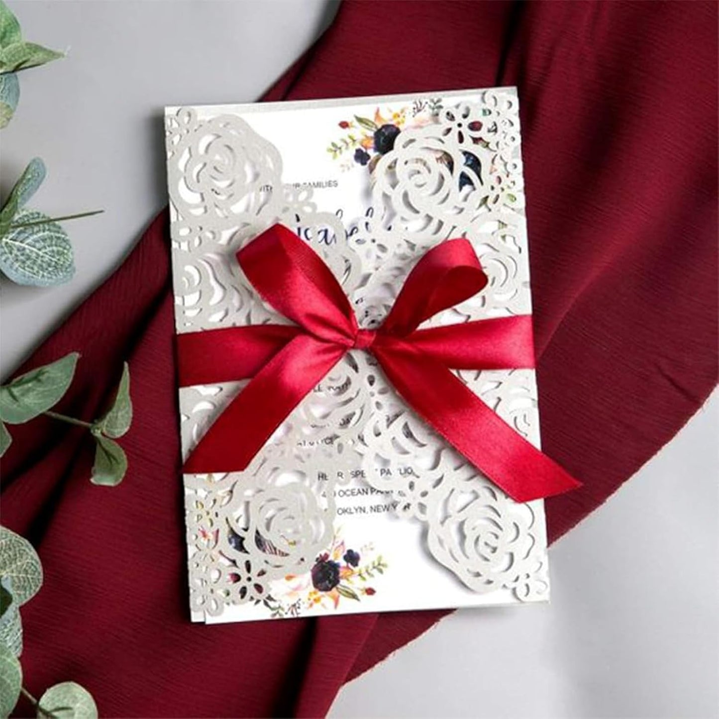 5/8 Inch Red Satin Ribbon 50 Yards Solid Fabric Ribbons for Gift Wrapping, Crafts and DIY Projects, Bows Making, Wedding, Party, Holiday Decor