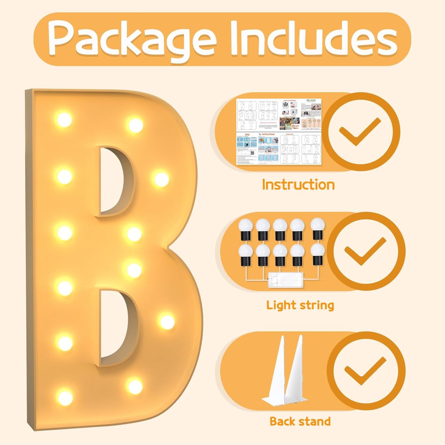 Marquee Letters 4 Feet Tall Large Light Up Letters B Baby Shower Decorations Birthday Engagement Party Decor Yellow Light Birthday Decorations Balloon Arch Kit Foam Sign B