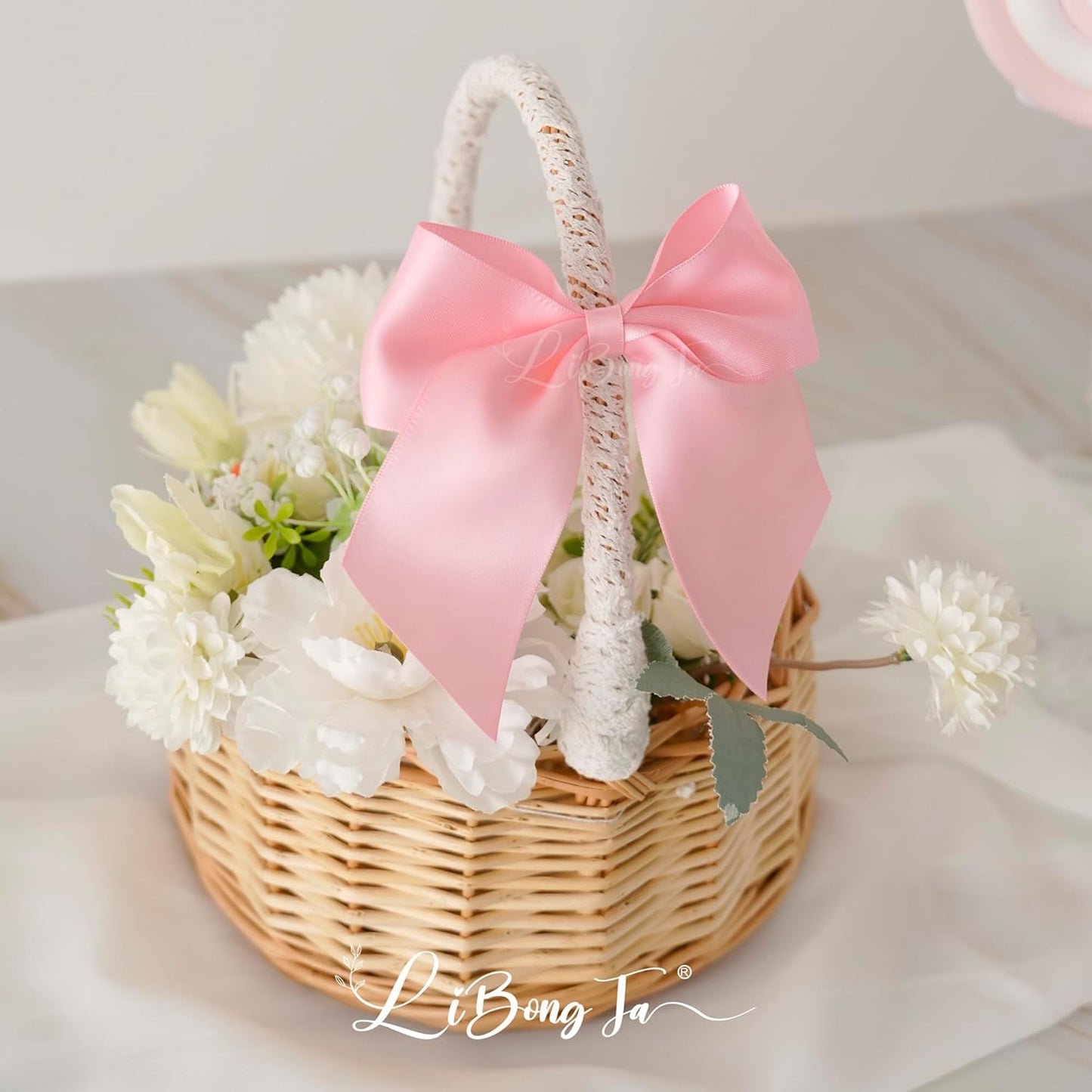 5'' Pink Bow Party Decorations Satin Bows, Twist Tie Bows for Treat Bags, Cake Pops, Pre-Tied Bow Premade Ribbon Bows for Crafts, Holiday Bows for Gift Wrapping, Wedding Decor-24 Counts