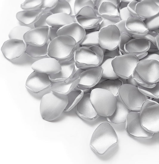 Ling's Moment Rose Petals, Silk Flower Petals for Wedding/Aisle/Flower Girl Baskets/Table Centerpiece Décor,etc.Silver 200pcs