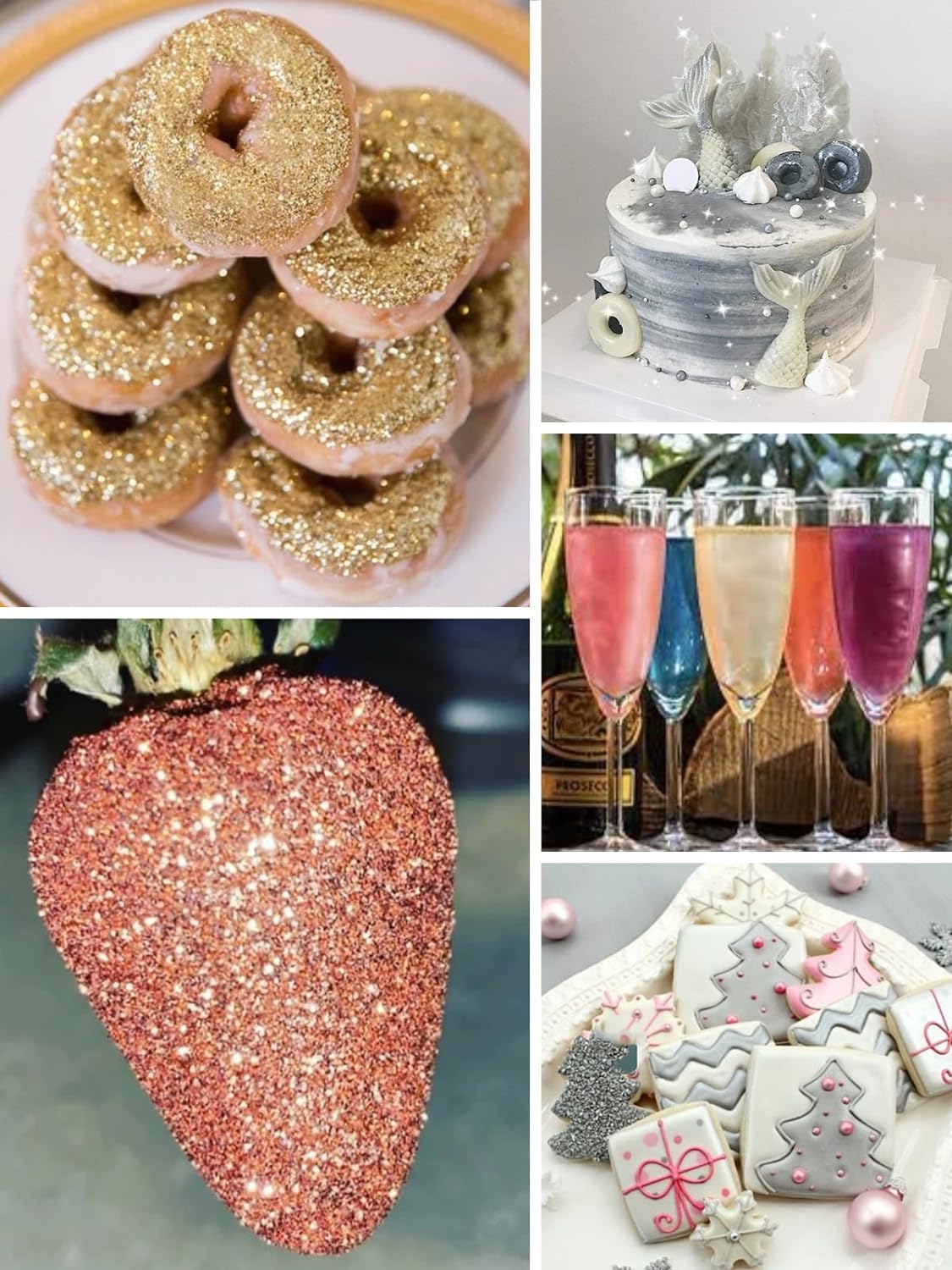 Shanlinly Orange Edible Glitter for Cakes Drinks - Food Grade 5g Shimmer Luster Glitter Dust Edible Glimmer Powders for Strawberries, Sprinkle on Sparkle, Chocolate, Cookie, Cupcake, Cocktail, Vegan