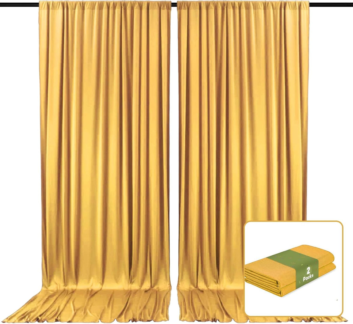 2 Panels Khaki Backdrop Curtain, 10 x 7 Feet Background Curtains for Parties, Weddings, Baby Showers, Bachelorette Halloween, Christmas Birthday Party Photoshoot Backdrop Curtains Decorations