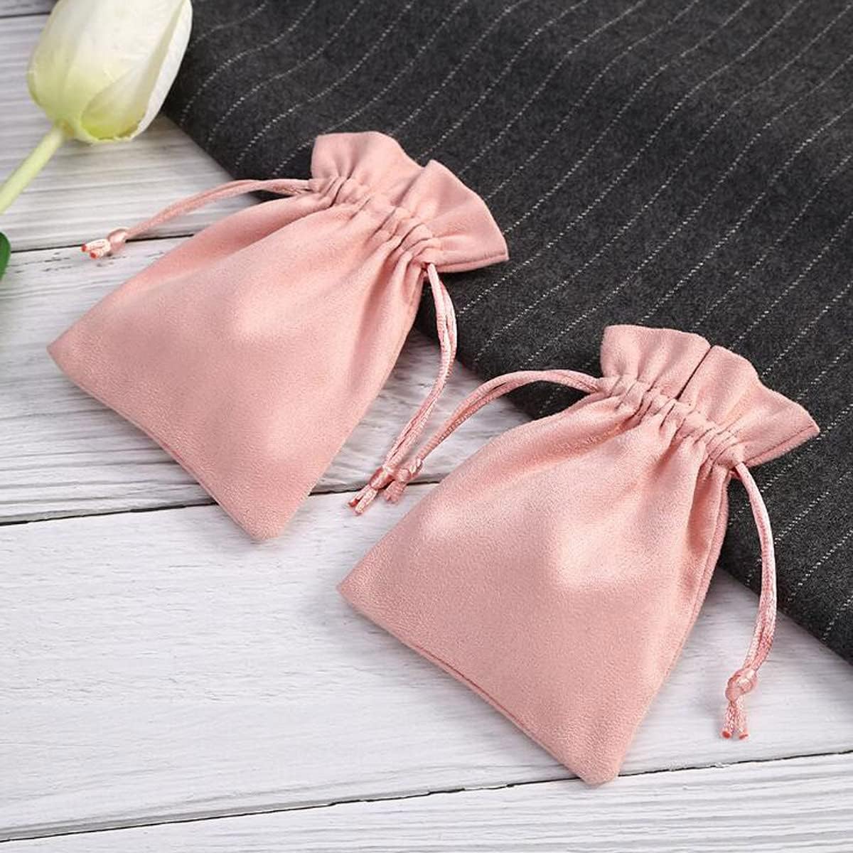 30 Pcs Pink Velvet Drawstring Bags Jewelry Pouches Jewelry Gift Bags Pouches Wedding Favors,3.9x5.9 inch
