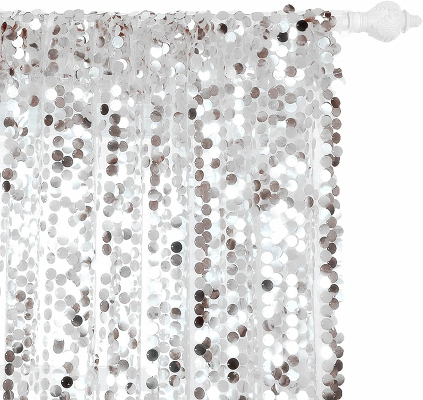 HH 9x9FT Big Silver Sequin Backdrop Curtains,Shimmer Sequin Fabric Photography Backdrop,Photo Backdrop Payette Backdrop Curtain Panels Backgrounds for Wedding Party Christmas Decoration