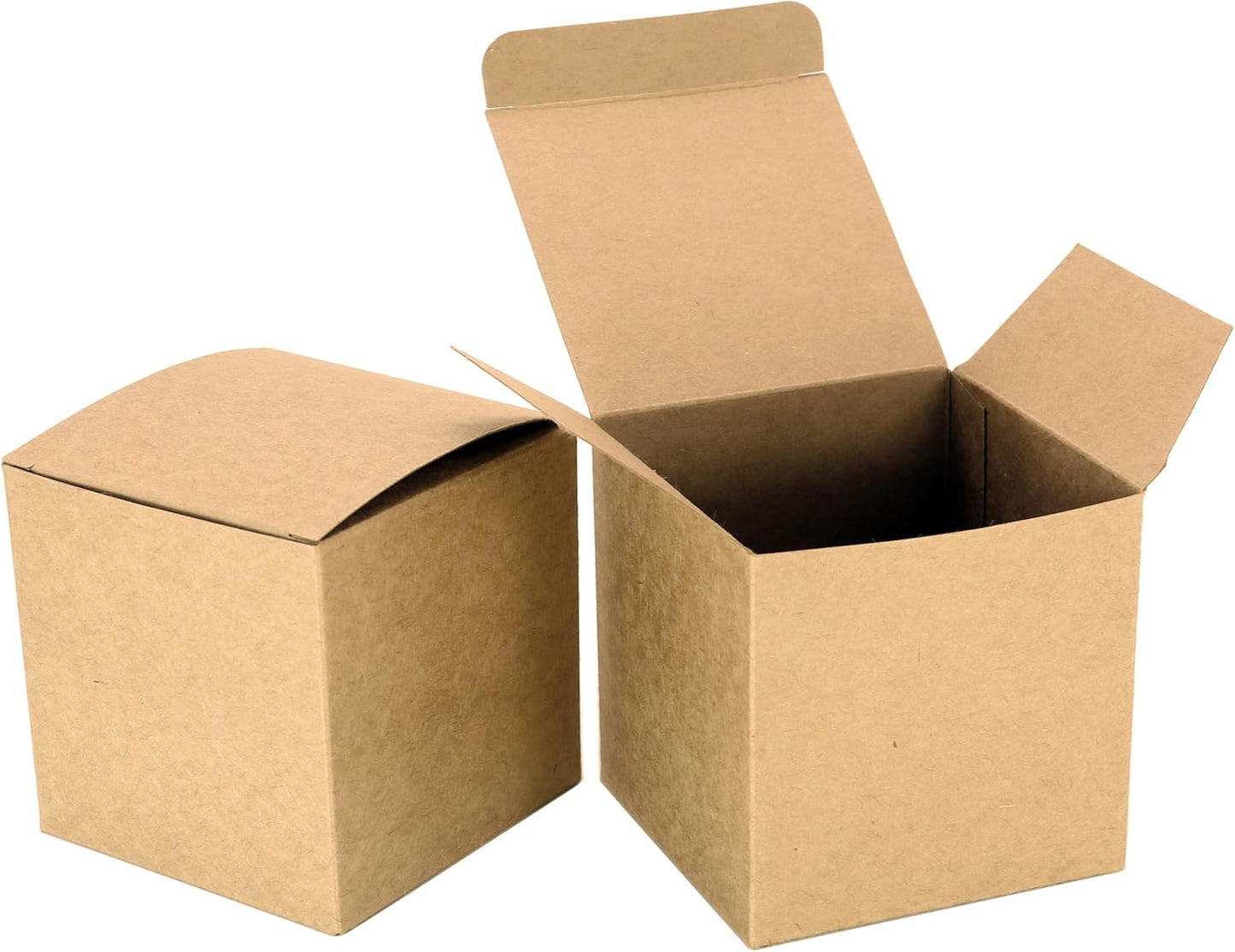 25 Pcs Brown Paper Gift Boxes, Small Candy Treat Boxes Bulk, 3x3x3 inch Gift Box with Lids for Party Favors, Birthday Gifts, Wedding Gifts