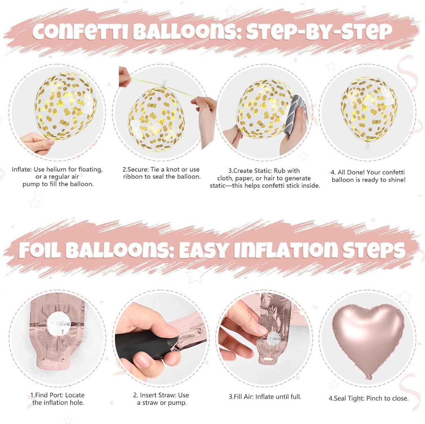 Pink and Green Balloons, 12 Inch Retro Sage Green Pink Nude Metallic Gold Confetti Balloons with Heart Foil Balloon for Girls Jungle Woodland Birthday Safari Baby Shower Party Decorations