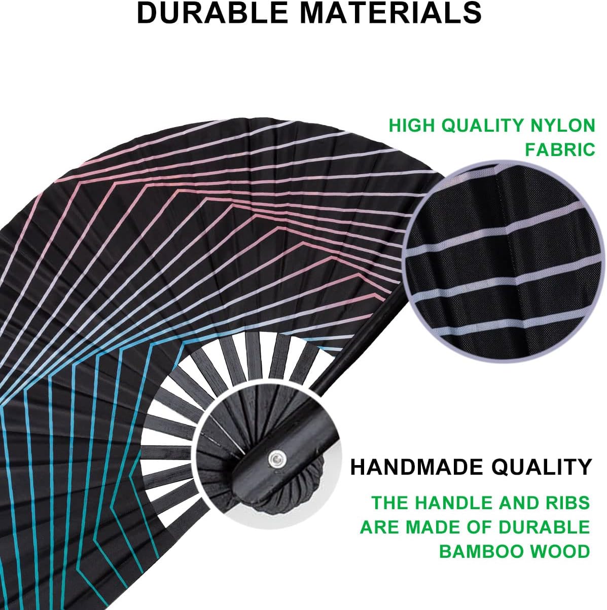 Amajiji Large Folding Hand Rave Fan Popping Fan for Line Dancing Clacking Fans for Boots On The Ground Dance,Party,Decoration,Festival (Illusion Trippy)