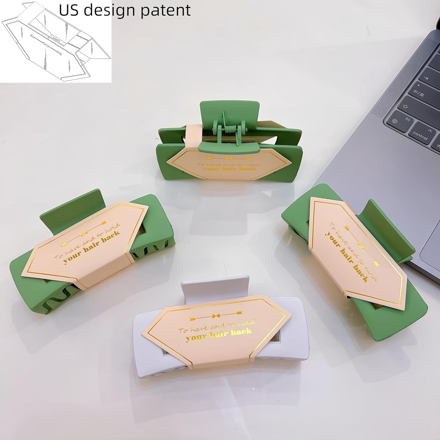 Bridesmaid Scrunchies Proposal Gifts Bachelorette Hair Claws Clips Girls heart sunglasses for Wedding Party Favors (40, White&Sage Green box)