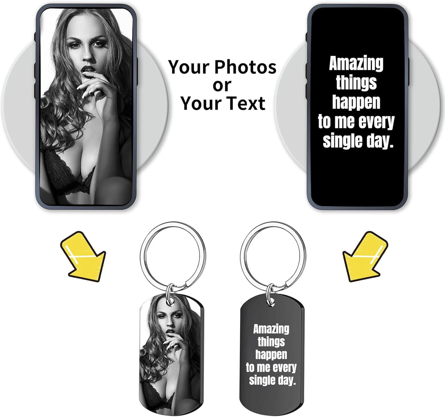 Custom Keychain, Personalized Keychain with Photo, Perfect Creative Gifts Suitable for Friend and Family