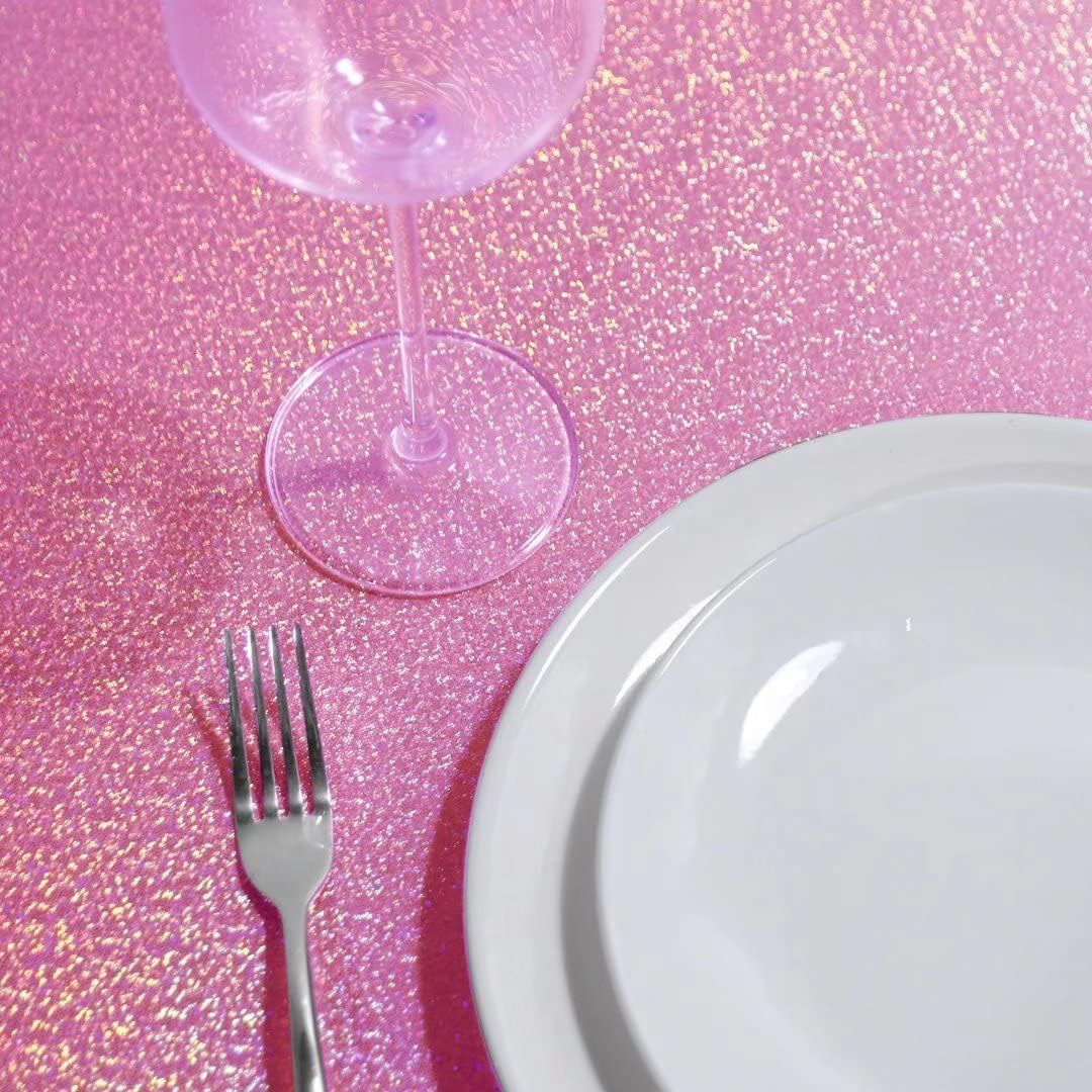 Fitable Pink Sequin Tablecloth for Parties 60x60 Inch - Sparkle Glitter Table Cloth Laser Square Overlay for Wedding Baby Shower Ceremony Birthday Holiday Banquet