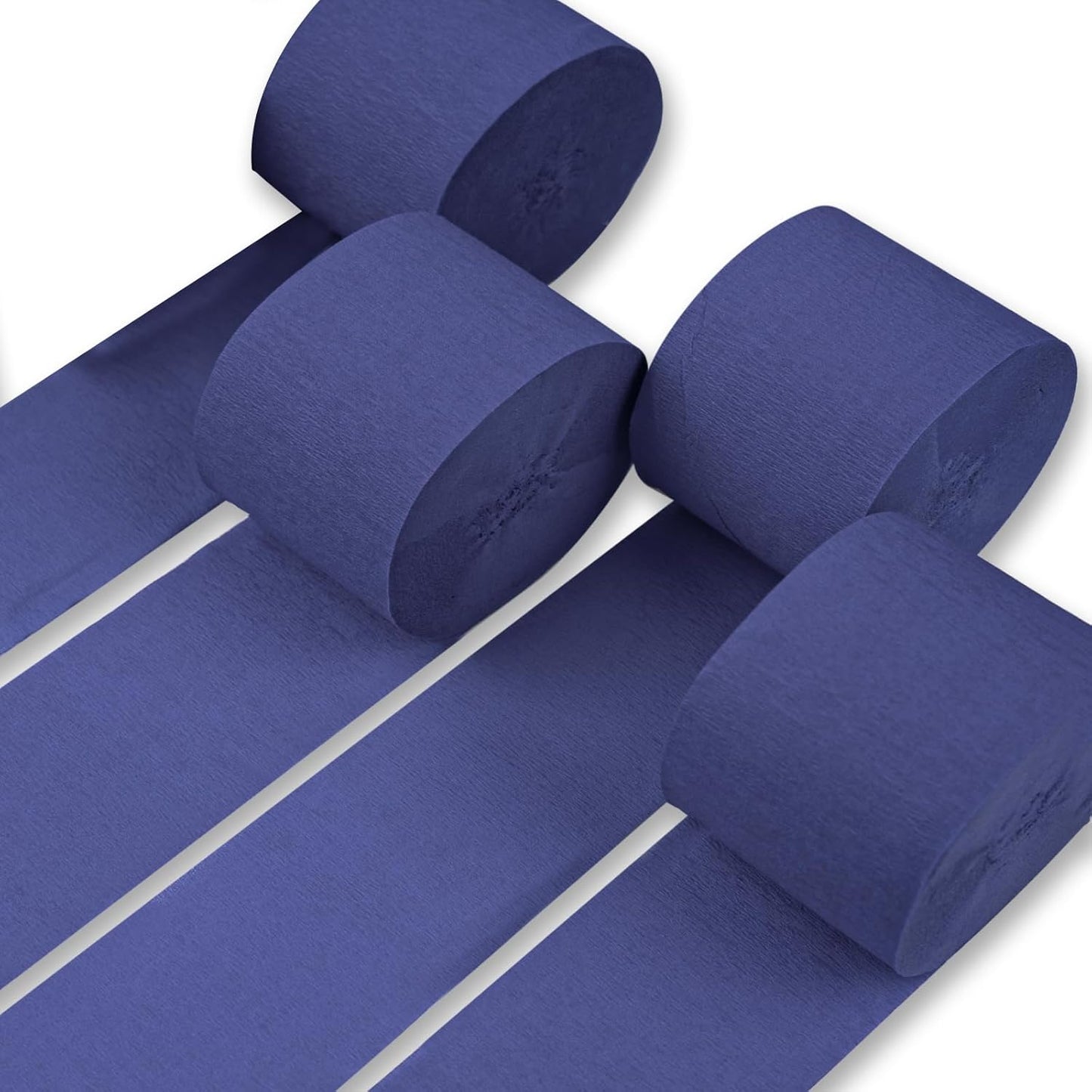 PartyWoo Crepe Paper Streamers 4 Rolls 328ft, Pack of Crepe Paper Navy Streamers Party Decorations, Crepe Paper for Birthday Decorations, Party Decorations, Wedding Decorations (1.8 in x 82 Ft/Roll)