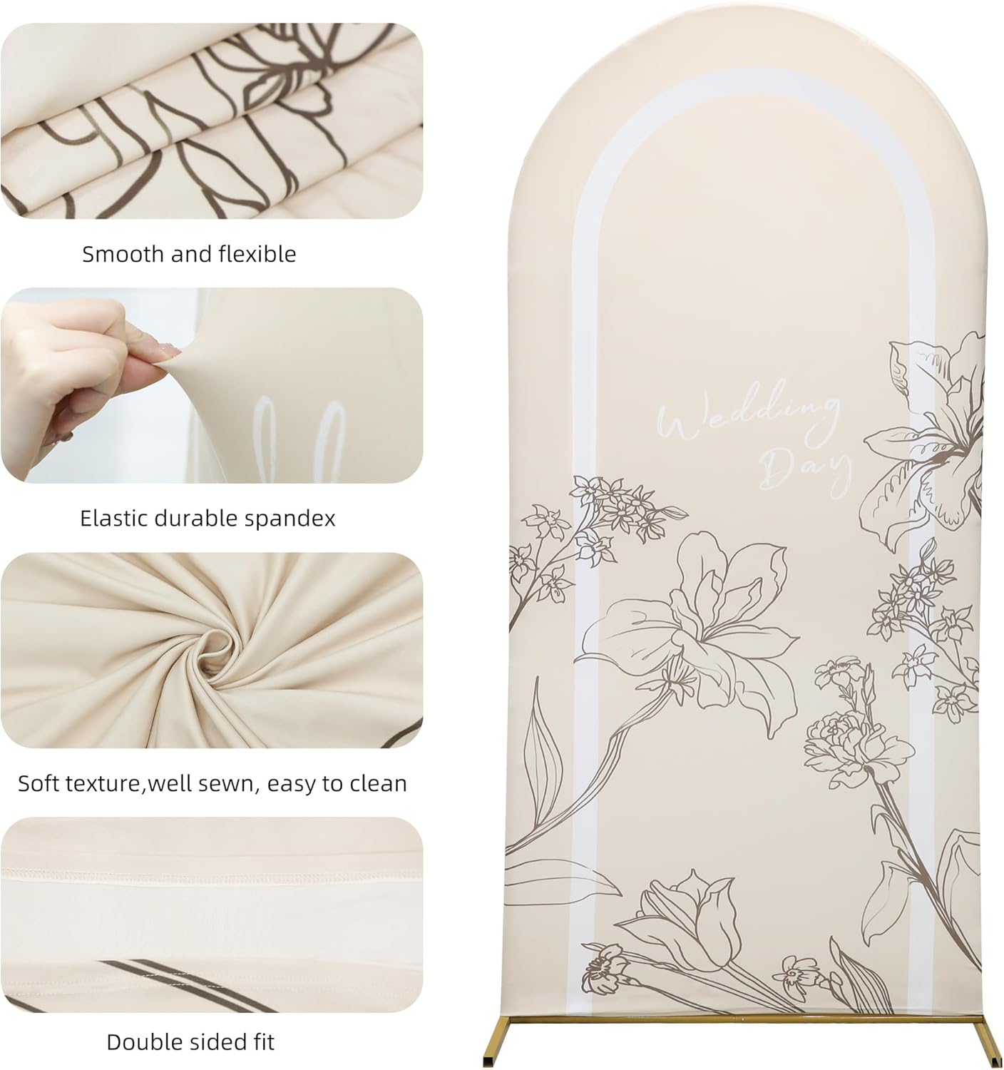 Wedding Arch Cover Spandex Arch Backdrop Cover Stretchy Backdrop for Wedding Birthday Party Decoration Baby Shower