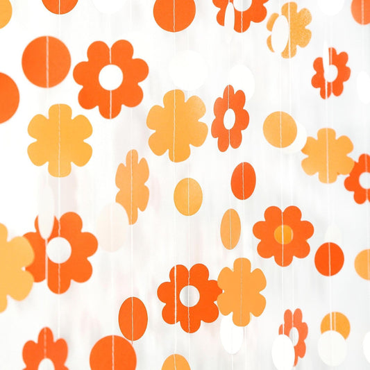 Orange-Beige Fall Baby-Shower Party-Decorations Garland - 64Ft Autumn Harvest Thanksgiving Friendsgiving Paper Streamers Banner,Boho Birthday Bridal Wedding Engagement Bachelorette Decor Ouruola