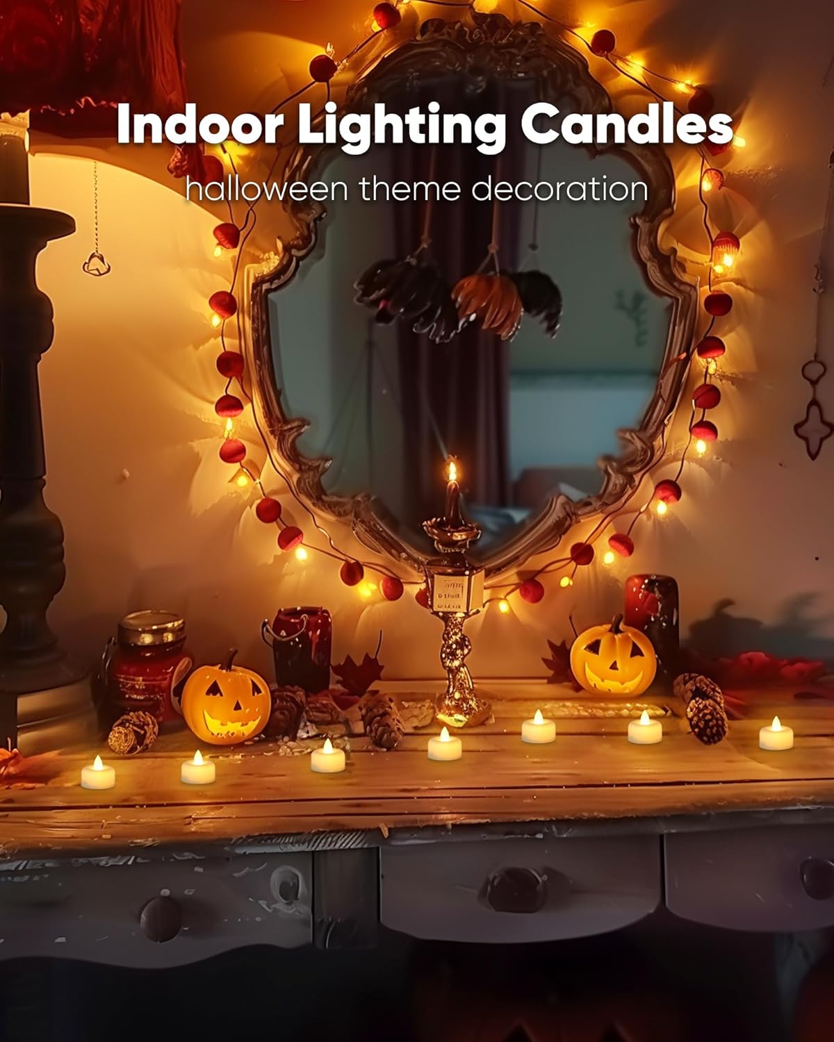 Amagic 24 Pack Timer Tea Lights Candles Battery Operated Candles with 6H Timer, Auto On Daily, Flickering LED TeaLights for Wedding, Table Centerpiece, Home Decor, Christmas, Halloween, White Base