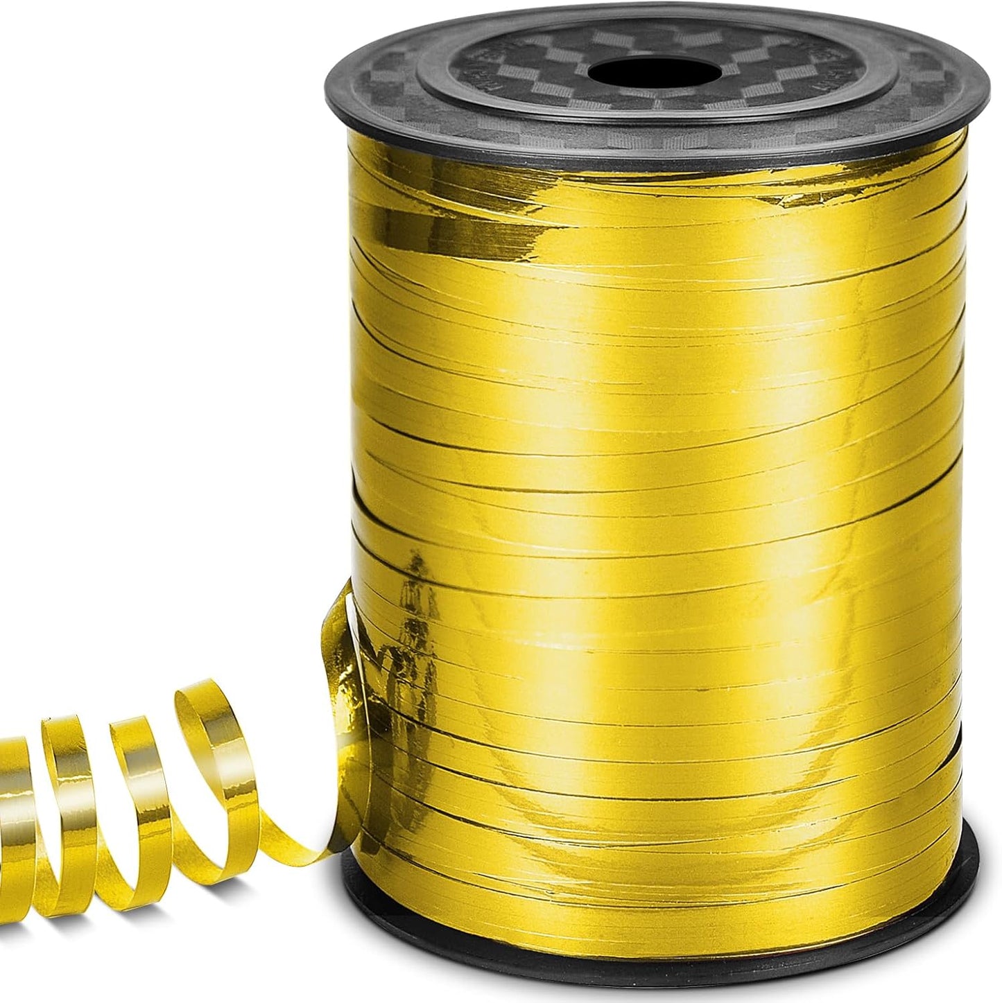 Gold Ribbon, 500 Yard Shiny Metallic Iridescent Crimped Ribbon for Gift Wrapping, Balloons, Florist Flowers (1 Roll)