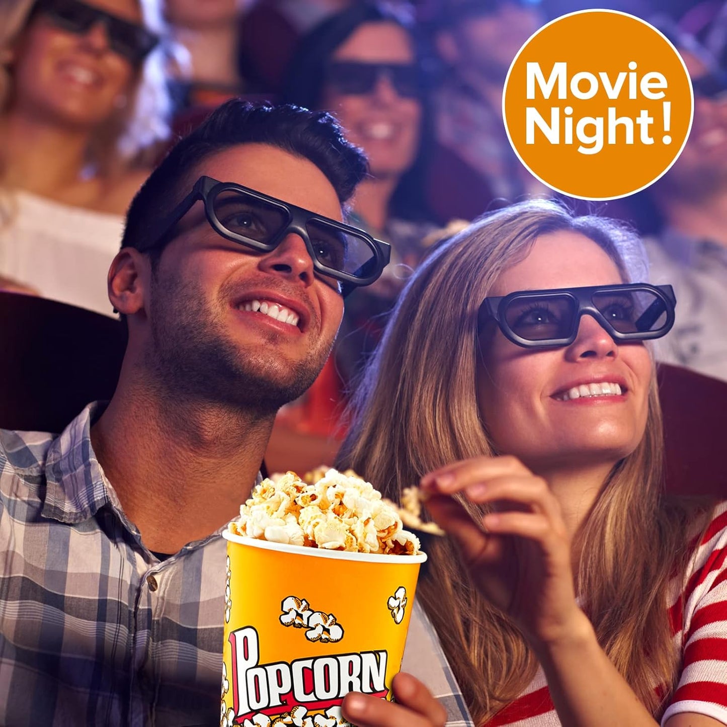 RAYMEA Popcorn Buckets Disposable 32oz Retro Style Paper 25 Pack Leak Proof Popcorn Containers Bowls for Family Movie Night & Party